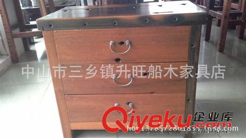 船木小柜子 茶水柜 儲(chǔ)物柜 餐邊柜 角邊柜 三抽收納柜 明清古典