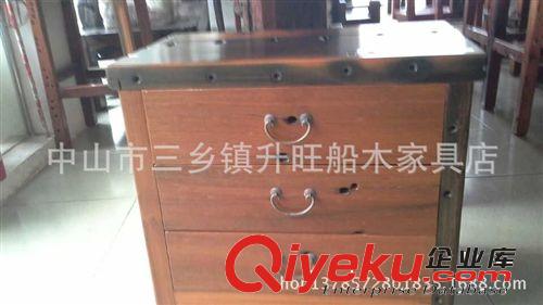 船木小柜子 茶水柜 儲(chǔ)物柜 餐邊柜 角邊柜 三抽收納柜 明清古典原始圖片2