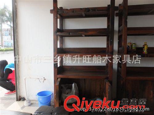 老船木書柜 船木博古架 實(shí)木展示架 明清古典書房家具 定制家具原始圖片2