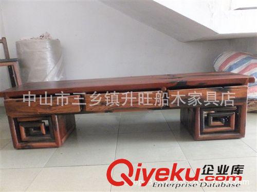 船木電視柜 實(shí)木電視柜 船木三抽電視柜 地柜 廠家直銷 客廳家具原始圖片2