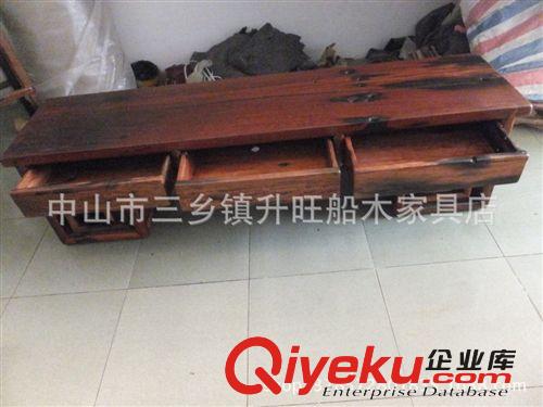 船木電視柜 實(shí)木電視柜 船木三抽電視柜 地柜 廠家直銷 客廳家具原始圖片3