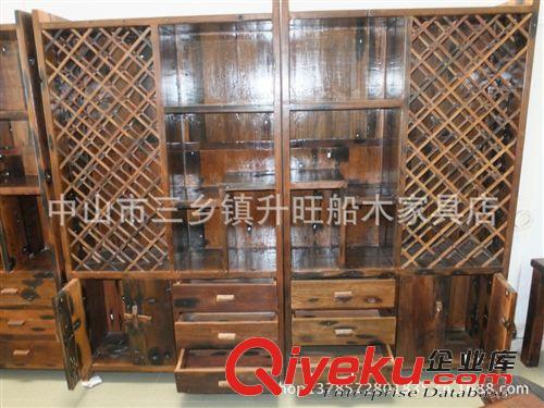 老船木家具/定制家具/船木酒柜一對原始圖片2