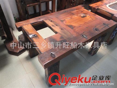 老船木家具/定制家具/船木雕刻茶臺/帶電磁爐茶臺/實木茶桌
