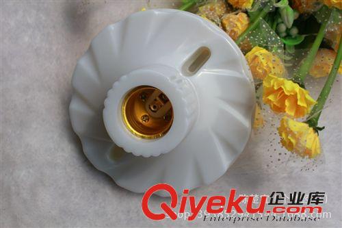 廠家直銷螺口特大平燈頭燈座（乳白色）（熱銷產品）原始圖片3