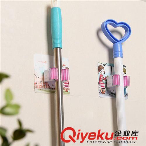 多功能無(wú)痕拖把架 卡通墻面掛鉤 塑料掃把夾 浴室收納架 廠家批發(fā)原始圖片3