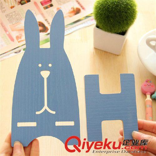 韓國時尚創意手機座 可愛越獄兔手機支架 木質手機架 手機托架原始圖片2