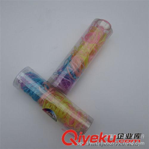 一元兩元店 韓版發(fā)飾兒童桶裝一次性皮筋彩色黑色皮圈頭繩發(fā)圈原始圖片2
