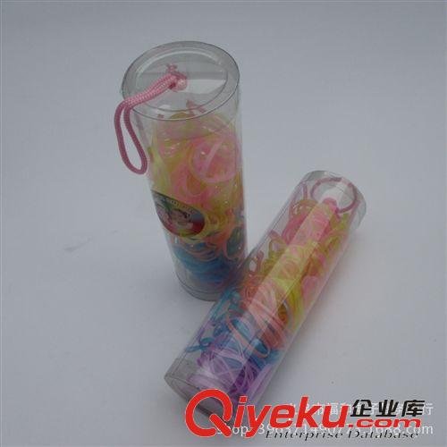一元兩元店 韓版發(fā)飾兒童桶裝一次性皮筋彩色黑色皮圈頭繩發(fā)圈原始圖片3