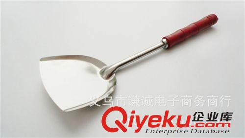 2元店貨源批發(fā) 不銹鋼鍋鏟 烹飪廚具 木柄隔熱鏟 義烏兩元店供貨