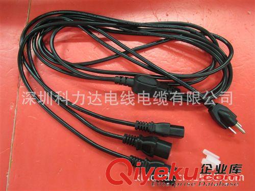 UL一拖三個(gè)品字尾美國三插標(biāo)準(zhǔn)電源線原始圖片2