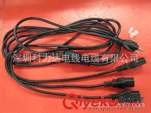 一分三電源線 一拖三電源線 美式三插插頭帶三個(gè)品字尾原始圖片2