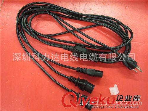 一分三電源線 一拖三電源線 美式三插插頭帶三個(gè)品字尾原始圖片3