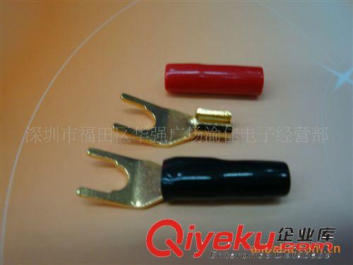 純銅喇叭接線插頭 鍍金喇叭插 Y型音箱接線頭 香蕉插頭原始圖片3