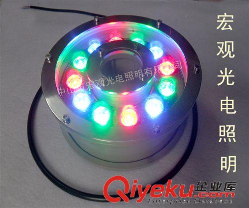 供應(yīng)24V水底LED噴泉燈12W七彩RGB防水 [采用512外控內(nèi)控]