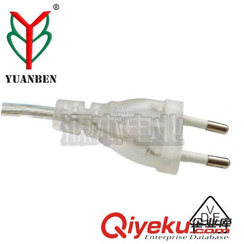 【現(xiàn)貨供應(yīng)】歐規(guī)VDE認(rèn)證電源插頭-中山市-源本  歐洲扁圓二插原始圖片2