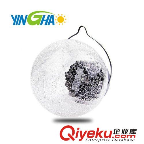 【企業集采】出口太陽能 草坪燈 裂紋球 花園燈 RGB變色庭院燈原始圖片2
