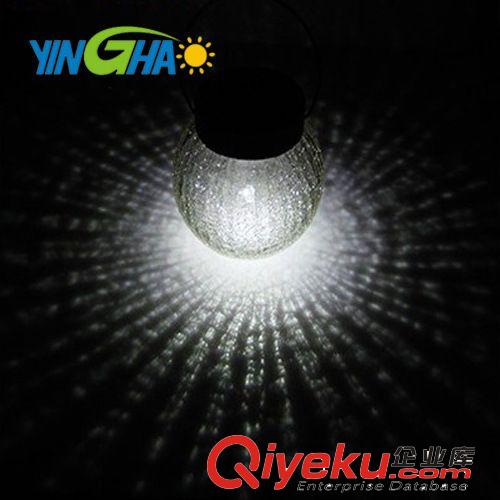 【企業集采】出口太陽能 草坪燈 裂紋球 花園燈 RGB變色庭院燈原始圖片3