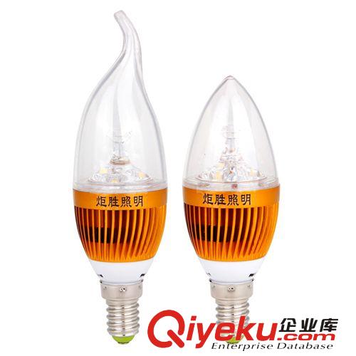 廠家直營大功率3w led節(jié)能燈泡e14小螺口4w 蠟燭尖泡水晶燈光源