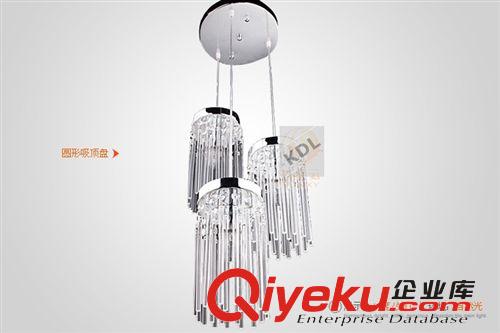 廠家直銷 餐廳燈三頭燈具 LED單吊燈 簡(jiǎn)約現(xiàn)代客廳吊頂 水晶吊燈原始圖片2
