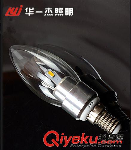 LED蠟燭燈LED系列產品3w鋁材高光透明E14尖泡拉尾高亮5730 尖泡