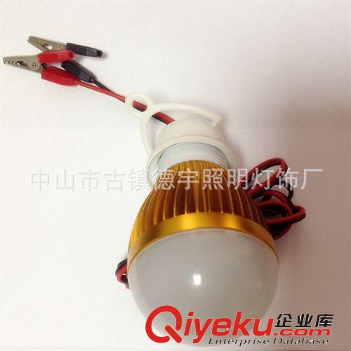 廠家直銷12V4WLED球泡燈 鱷魚夾球泡燈 地攤12V帶線夾球泡燈