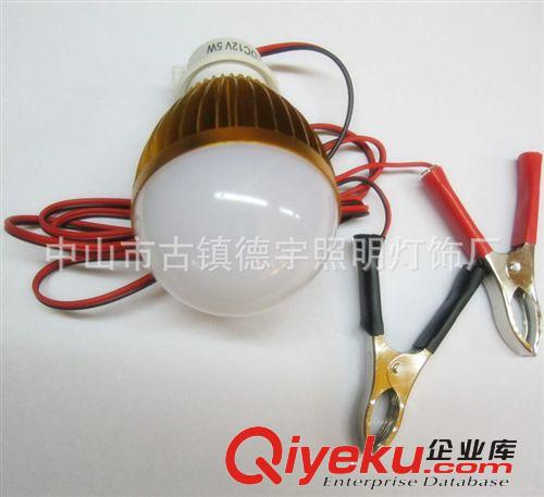 廠家直銷12V4WLED球泡燈 鱷魚夾球泡燈 地攤12V帶線夾球泡燈