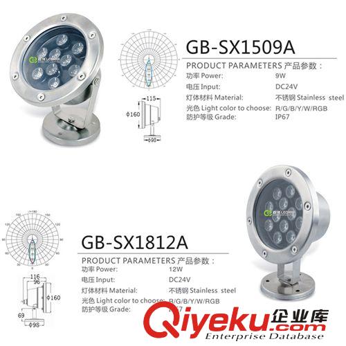 廠家直銷 3W6W9W12W水底燈 led水底燈 led水下燈原始圖片2