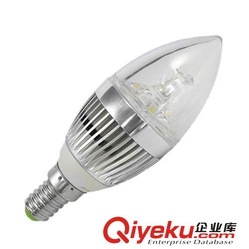 廠家直銷 大功率車鋁LED蠟尾尖泡節(jié)能燈泡 3WE14E27蠟燭燈炮原始圖片2