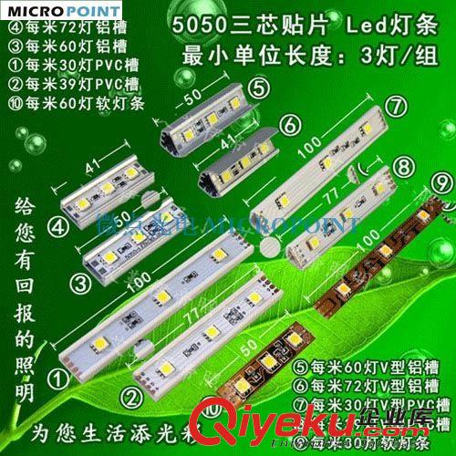 三年质保工厂现货批发12V/24V 贴片SMD 5050 LED全彩硬灯条