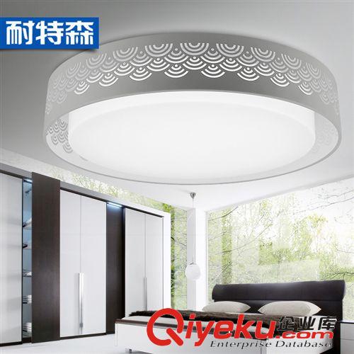 廠家直銷  圓形LED吸頂燈臥室燈客廳燈房間燈 雙層鐵藝全面板光源原始圖片2