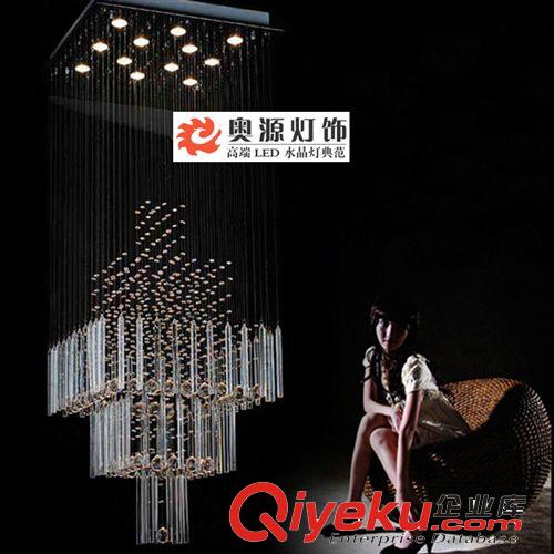 廠家供應 現代水晶柱吊燈 復式客廳燈 別墅水晶吊燈 工程燈YL6808原始圖片2