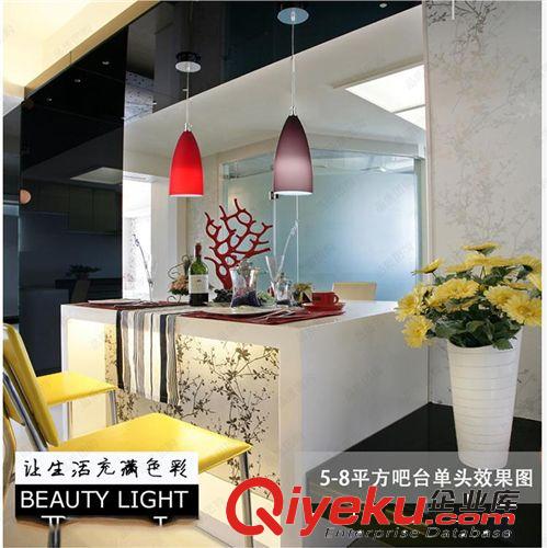 餐吊燈 led現(xiàn)代簡約陶瓷單頭餐廳燈 紅色led餐廳用燈具