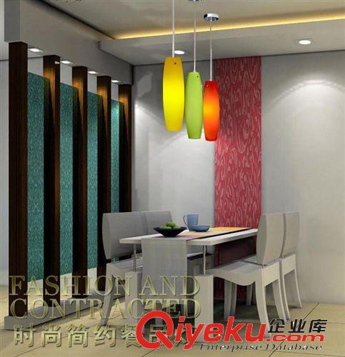 餐吊燈 led現(xiàn)代簡約陶瓷單頭餐廳燈 紅色led餐廳用燈具原始圖片3