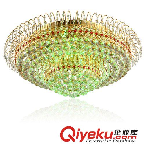 廠家批發   金黃色水晶燈吸頂燈  圓形吸頂燈  客廳燈飾 8022原始圖片3