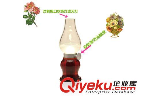 奇特懷舊LED煤油吹控調(diào)光燈 創(chuàng)意小夜燈 仿古煤油燈 臺式移動臺燈原始圖片2