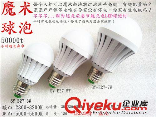 LED塑料球泡燈 7W 3W 5WLED球泡應急充電燈泡 特異功能魔術電燈泡
