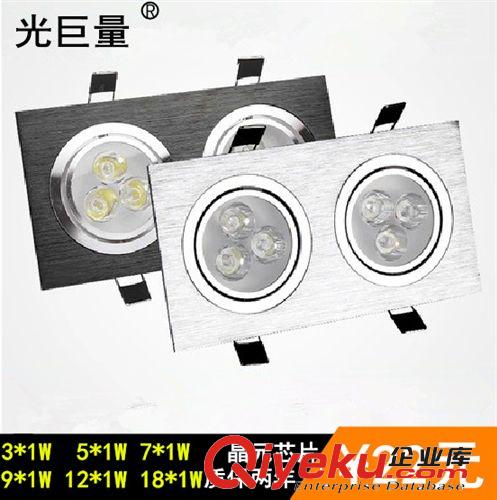 廠家直銷拉絲銀斗膽燈3W豆膽燈18W方形射燈雙頭LED豆膽燈