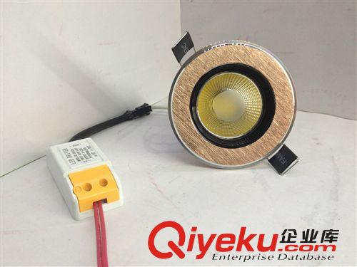 中山揚誠照明：led筒燈 3W 5W 車紋玫瑰金 COB 廠家直銷天花燈原始圖片2