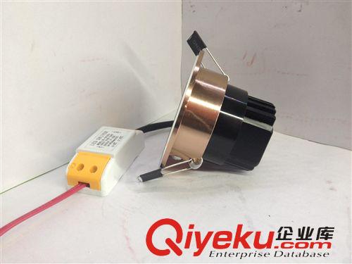 中山揚誠照明：led筒燈 3W 5W 車紋玫瑰金 COB 廠家直銷天花燈原始圖片3