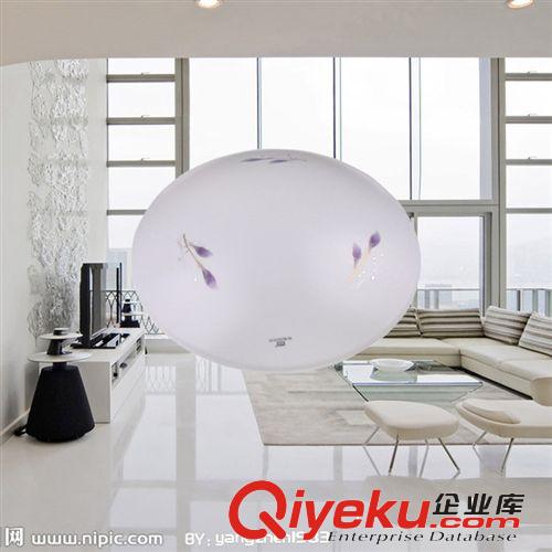 中山燈飾直銷18WLED按鈕式客廳吸頂燈 家具亞克力LED燈具 紫百合