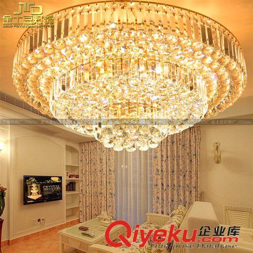 LED水晶燈傳統(tǒng)金色圓形客廳吸頂燈黃色水晶燈具燈飾古鎮(zhèn)廠家0.8米原始圖片2