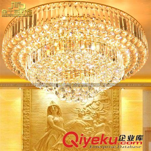 LED水晶燈傳統(tǒng)金色圓形客廳吸頂燈黃色水晶燈具燈飾古鎮(zhèn)廠家0.8米原始圖片3