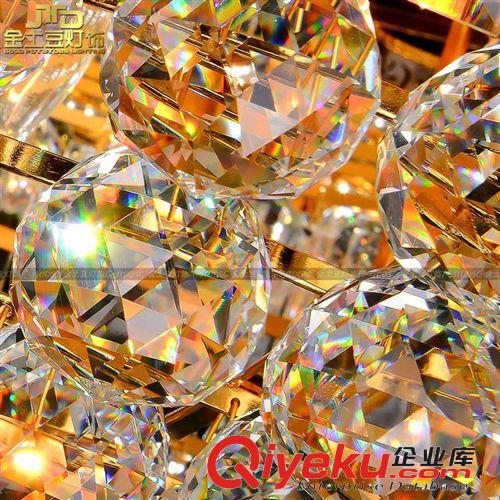 金色LED水晶吸頂燈 長方形水晶燈 大客廳燈具中山燈飾 古鎮廠批發原始圖片3