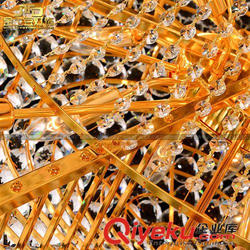 廠家批發 金色黃色大廳吊燈 別墅復式樓客廳水晶大吊燈 樓梯燈具原始圖片3