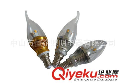 3WLED蠟燭燈 拉尾泡 高亮燈泡質保兩年 中山艾特斯LED品牌光源
