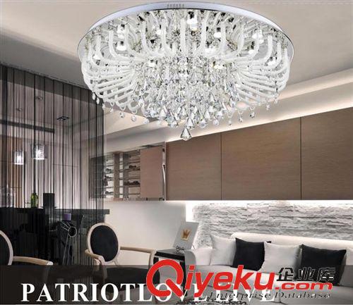 LED客廳水晶燈臥室 帶光源圓形燈飾燈具 送遙控 吊頂燈新款上市