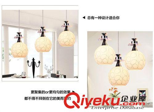 餐廳吊燈 現代簡約餐吊燈創意臥室燈飾三頭餐廳燈LED吊燈具YL807原始圖片2