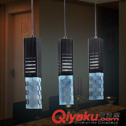 【精工】水晶燈具簡約餐廳燈現(xiàn)代三頭餐燈吊燈柱狀節(jié)能燈飾1079原始圖片2