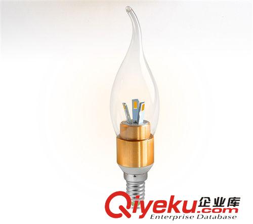 LED蠟燭燈3W水晶燈燈泡 360度發(fā)光5730貼片小螺口led拉尾燈泡尖泡原始圖片3
