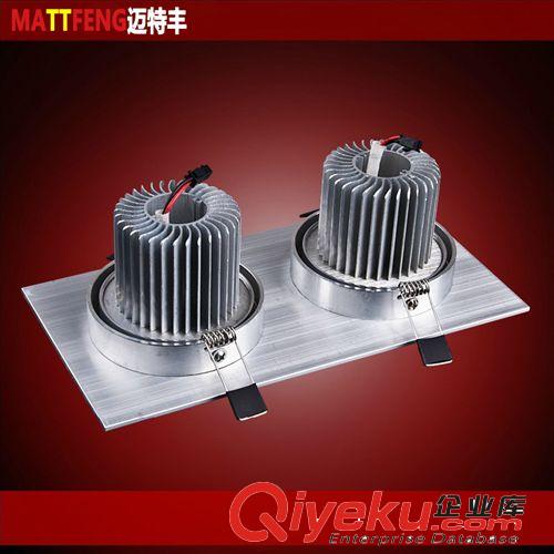 LED雙頭拉絲銀射燈全套斗膽燈方形天花燈3w6w10w12w14w客廳格柵燈原始圖片2